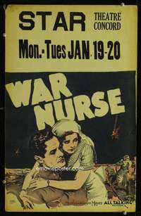 z371 WAR NURSE window card movie poster '30 Robert Montgomery, Anita Page
