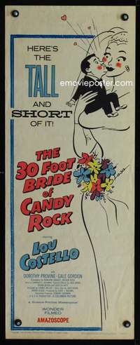 b012 30 FOOT BRIDE OF CANDY ROCK insert movie poster '59 Lou Costello