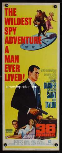 b013 36 HOURS insert movie poster '65 James Garner, Rod Taylor