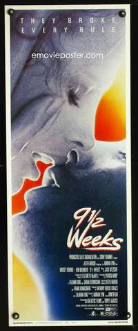 b018 9 1/2 WEEKS insert movie poster '86 Mickey Rourke, Kim Basinger