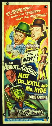 b003 ABBOTT & COSTELLO MEET DR JEKYLL & MR HYDE insert movie poster '53