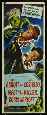 b001 ABBOTT & COSTELLO MEET KILLER BORIS KARLOFF insert movie poster '49