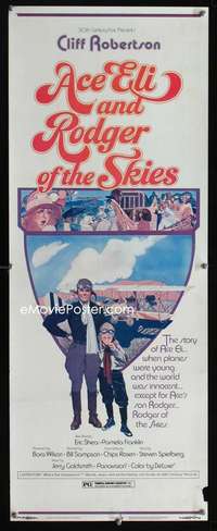 b021 ACE ELI & RODGER OF THE SKIES insert movie poster '72 Spielberg