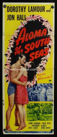 b032 ALOMA OF THE SOUTH SEAS ('41) insert movie poster '41 Lamour, Hall