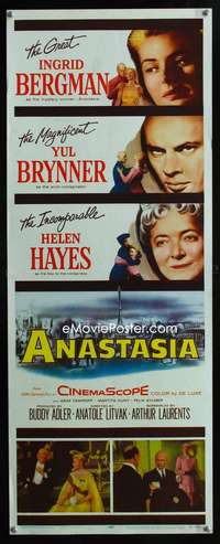 b037 ANASTASIA ('56) insert movie poster '56 Ingrid Bergman, Yul Brynner