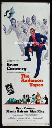 b039 ANDERSON TAPES insert movie poster '71 Sean Connery, Sidney Lumet