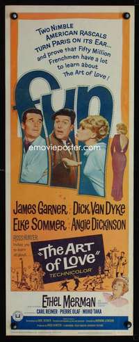 b048 ART OF LOVE insert movie poster '65 Dick Van Dyke, Elke Sommer