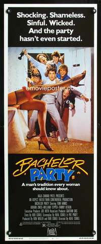 b052 BACHELOR PARTY ('84) insert movie poster '84 Tom Hanks, Adrian Zmed