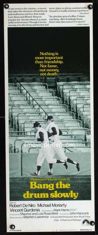 b057 BANG THE DRUM SLOWLY insert movie poster '73 De Niro, baseball!