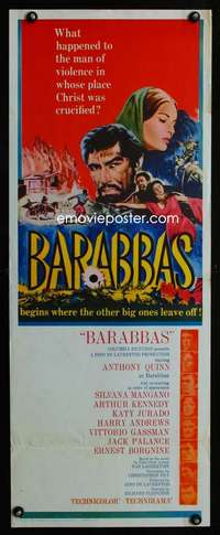 b058 BARABBAS insert movie poster '62 Anthony Quinn, Silvana Mangano
