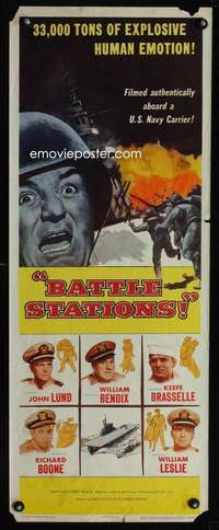 b062 BATTLE STATIONS ('56) insert movie poster '56 John Lund, Bendix