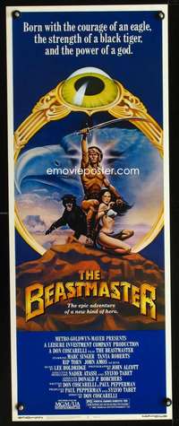 b065 BEASTMASTER insert movie poster '82 Marc Singer, Tanya Roberts