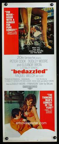 b069 BEDAZZLED ('68) insert movie poster '68 Moore, sexy Raquel Welch!