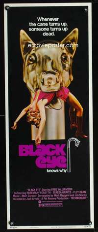 b089 BLACK EYE insert movie poster '74 wild gold killer dog image!