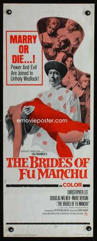 b114 BRIDES OF FU MANCHU insert movie poster '66 Christopher Lee