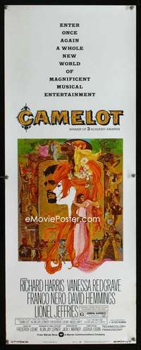 b134 CAMELOT insert movie poster R73 Richard Harris, Bob Peak art!