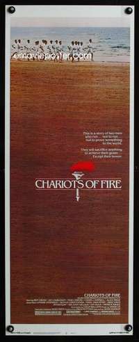 b148 CHARIOTS OF FIRE insert movie poster '81 Olympic running!