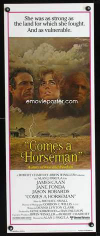 b170 COMES A HORSEMAN insert movie poster '78 James Caan, Jane Fonda
