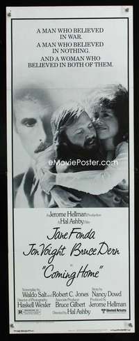 b171 COMING HOME insert movie poster '78 Jane Fonda, Jon Voight