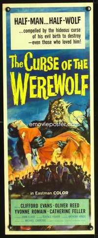 b187 CURSE OF THE WEREWOLF insert movie poster '61 Oliver Reed, Hammer