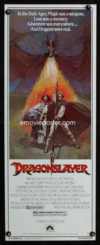 b219 DRAGONSLAYER insert movie poster '81 Jeff Jones fantasy artwork!