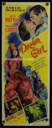 b221 DREAM GIRL insert movie poster '48 Betty Hutton, Macdonald Carey