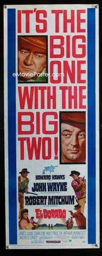 b228 EL DORADO insert movie poster '66 John Wayne, Robert Mitchum