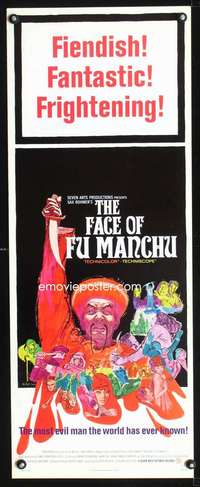 b239 FACE OF FU MANCHU insert movie poster '65 Christopher Lee, Rohmer