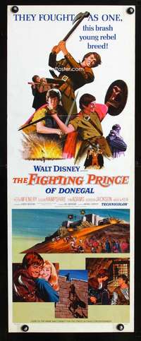 b253 FIGHTING PRINCE OF DONEGAL insert movie poster '66 Walt Disney