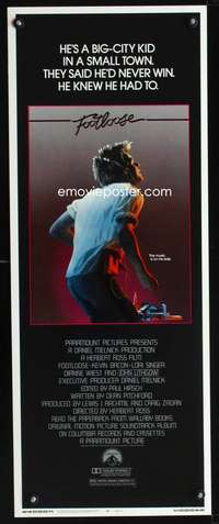 b267 FOOTLOOSE insert movie poster '84 competitive dancer Kevin Bacon!