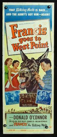b270 FRANCIS GOES TO WEST POINT insert movie poster '52 O'Connor