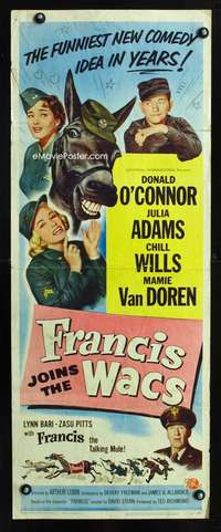 b271 FRANCIS JOINS THE WACS insert movie poster '54 Donald O'Connor