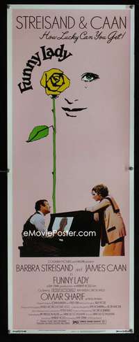 b281 FUNNY LADY insert movie poster '75 Barbra Streisand, James Caan
