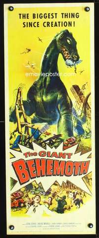 b287 GIANT BEHEMOTH insert movie poster '59 prehistoric dinosaur!