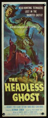 b322 HEADLESS GHOST insert movie poster '59 Reynold Brown horror art!