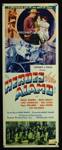 b330 HEROES OF THE ALAMO insert movie poster '37 Lane Chandler