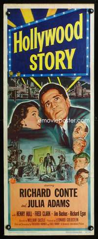 b338 HOLLYWOOD STORY insert movie poster '51 Richard Conte, Adams