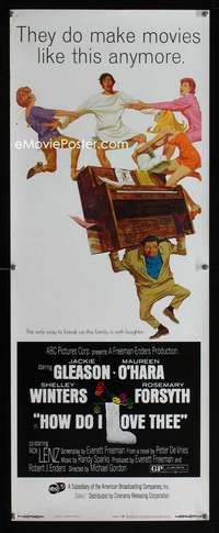 b345 HOW DO I LOVE THEE insert movie poster '70 Jackie Gleason