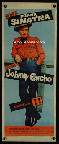 b378 JOHNNY CONCHO insert movie poster '56 Frank Sinatra western!