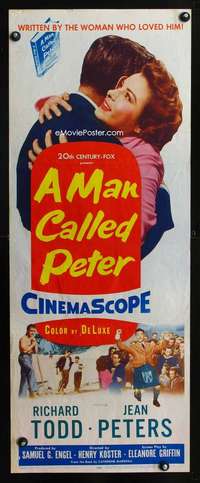 b434 MAN CALLED PETER insert movie poster '55 Jean Peters, Todd