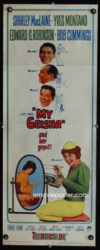 b476 MY GEISHA insert movie poster '62 Shirley MacLaine, Yves Montand