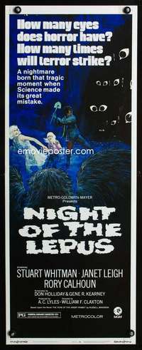 b487 NIGHT OF THE LEPUS insert movie poster '72 DeForest Kelley