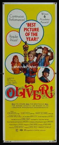 b498 OLIVER insert movie poster '69 Charles Dickens, Reed, Ron Moody
