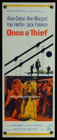 b501 ONCE A THIEF ('65) insert movie poster '65 Ann-Margret, Alain Delon