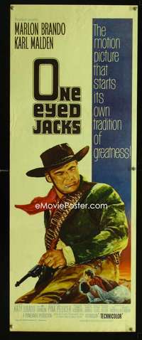 b503 ONE EYED JACKS insert movie poster '61 Brando directed & starred!