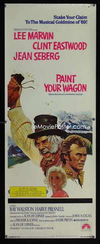 b512 PAINT YOUR WAGON insert movie poster '69 Clint Eastwood, Marvin