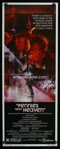 b519 PENNIES FROM HEAVEN ('81) insert movie poster '81 Bob Peak art!