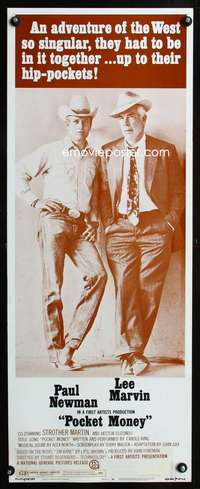b527 POCKET MONEY ('72) insert movie poster '72 Paul Newman, Lee Marvin