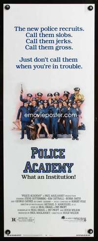 b529 POLICE ACADEMY insert movie poster '84 Drew Struzan artwork!