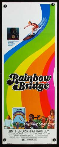 b557 RAINBOW BRIDGE insert movie poster '72 Hendrix, surfing image!